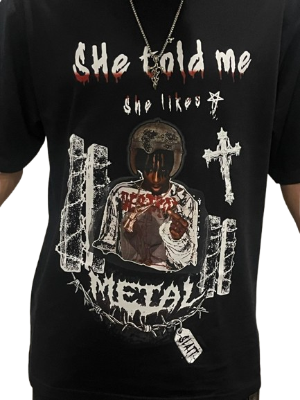 Playboi Carti - She told me She likes Metal - Oversized T-Shirt